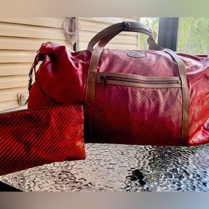 Gucci Red and Brown unisex Duffel Bag